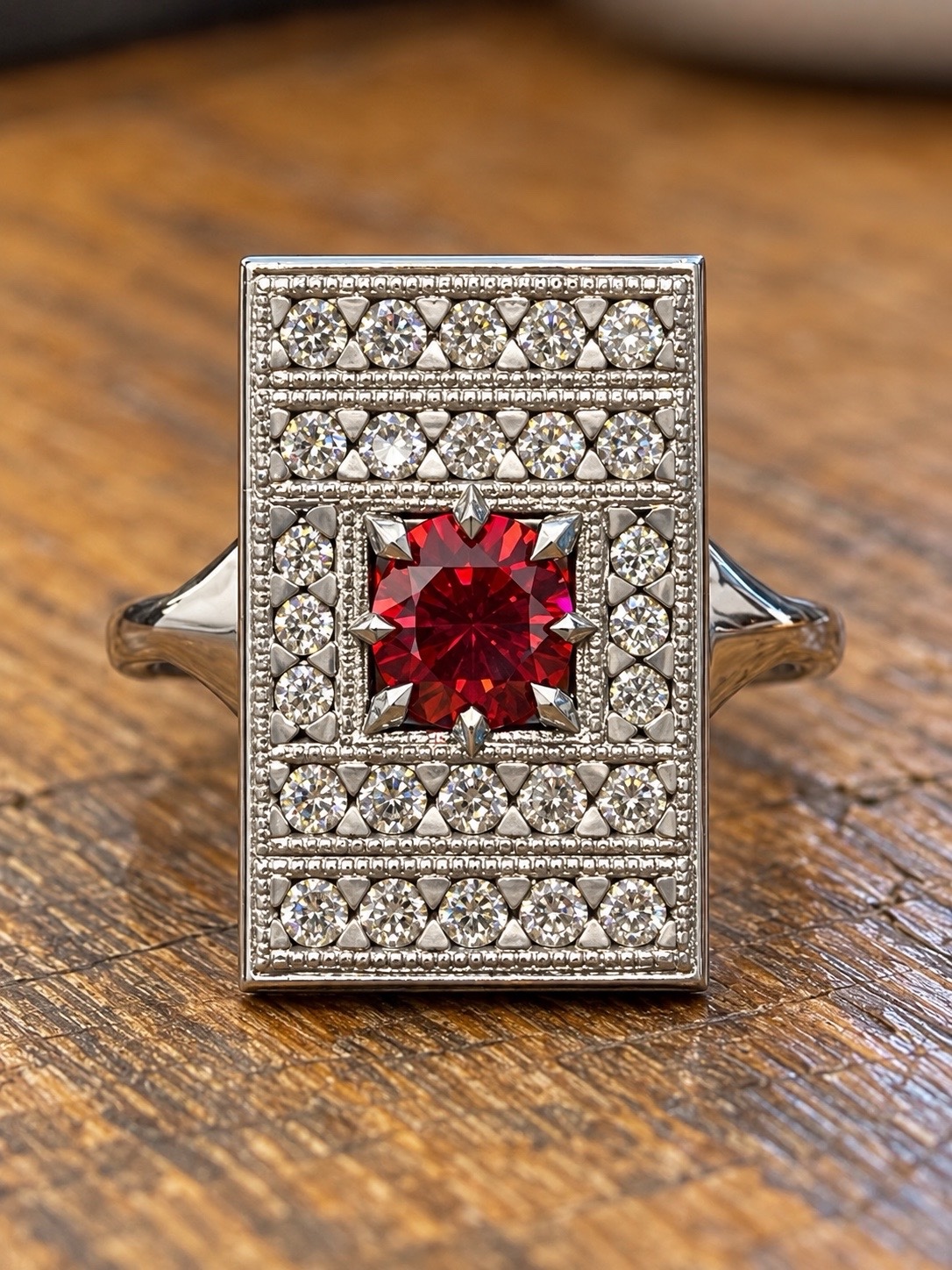 Ruby and diamond ring